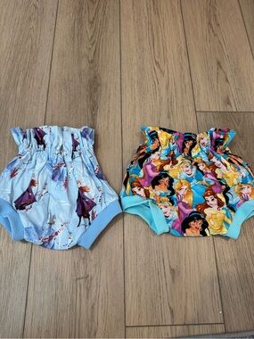 Disney Light Blue Princess & Multicolor Disney Princess Bloomers - size 12-18m